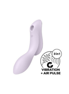 2 en 1 Vibromasseur et stimulateur de clitoris USB violet Curvy Trinity 2 Satisfyer - CC597788